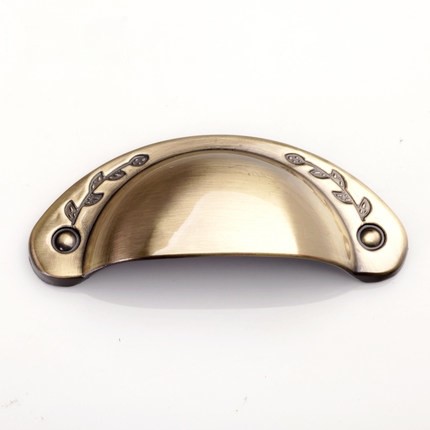 SET OF 2 BRASS ANTIQUE FINISH CUP HANDLES