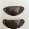 SET OF 2 SMALL COPPER FINISH RUSTIC ANTIQUE STYLE CUP HANDLES