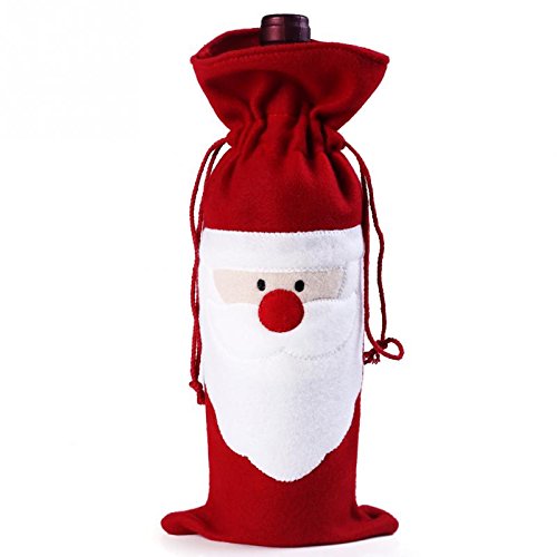 RED FATHER CHRISTMAS WINE BOTTLE BAG