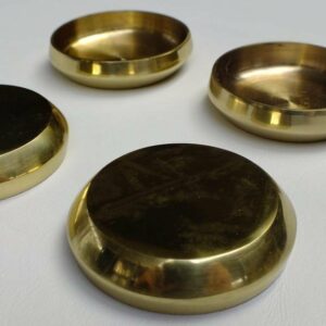 BRASS CASTOR CUPS 50MM FURNITURE CHAIR GLIDES PACK OF 8