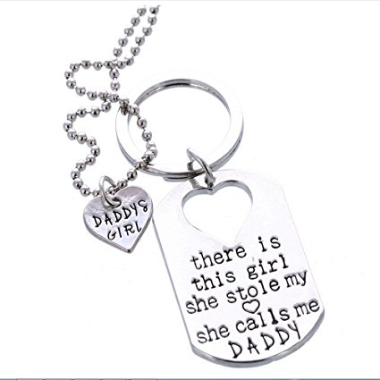 DADDYS GIRL KEYRING AND NECKLACE SET