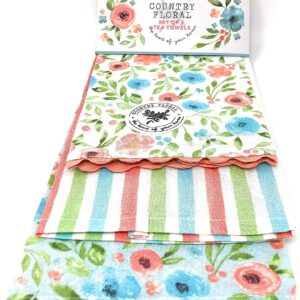 Country Floral Set of 3 Tea Towels Cooksmart