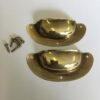 SET OF 2 SMALL BRASS FINISH RUSTIC ANTIQUE STYLE CUP HANDLES