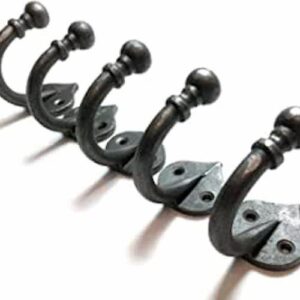 Ball End Cast Iron Spearhead Hat & Coat Hooks Pack of 5