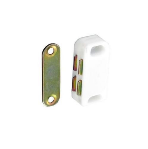 WHITE MAGNETIC DOOR CATCH AND PLATE