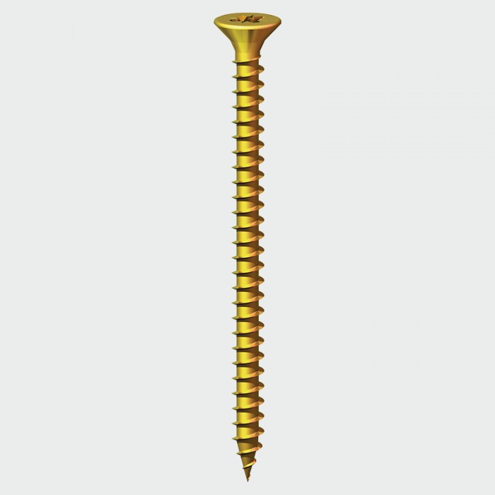 Pack of 20 Yellow Passivated Chipboard Screws