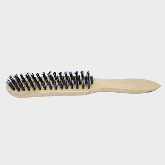 Wooden Handle Wire Brush 3 Row