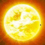 Vibrant image of the Sun with intense yellow and orange hues, ideal for LED Box Frame displays.