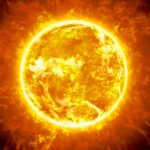 Vibrant and fiery depiction of the Sun, enhanced with LED lighting for a dramatic visual effect in an LED Box Frame.