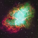 Colorful nebula with vibrant greens, reds, and oranges, a stunning cosmic display, perfect for framing with LED lights.