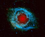 Helix Nebula, a captivating cosmic image, enhanced with vibrant LED Box Frame lighting for an immersive celestial display.