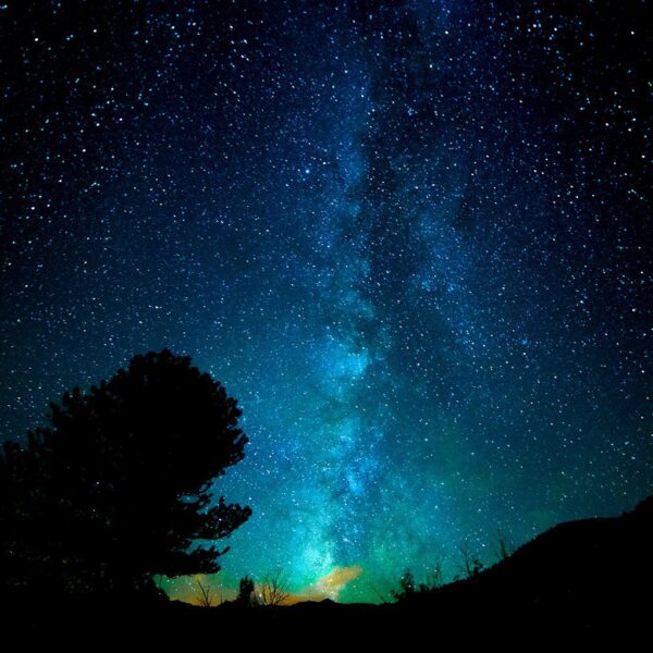 Stunning Milky Way view captured in an LED Box Frame, showcasing a starry night sky with vibrant cosmic colors.