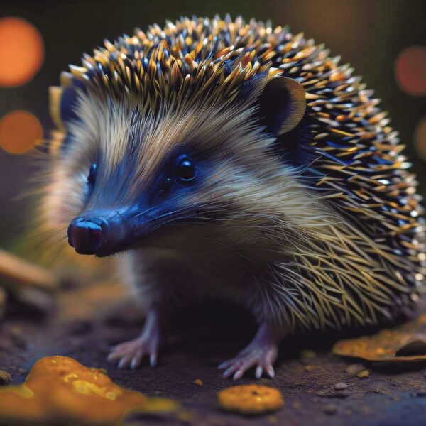 Close-up photo of a hedgehog with strikingly detailed spines, ideal for adding a nature-inspired touch to your LED Box Frame collection.