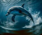 A playful dolphin leaping out of the water, captured in mid-air, adding a touch of oceanic beauty to your LED Box Frame collection.