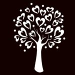 Elegant heart-shaped tree design on a dark background, symbolizing love and unity, perfect for showcasing in an eco-friendly LED Box Frame.