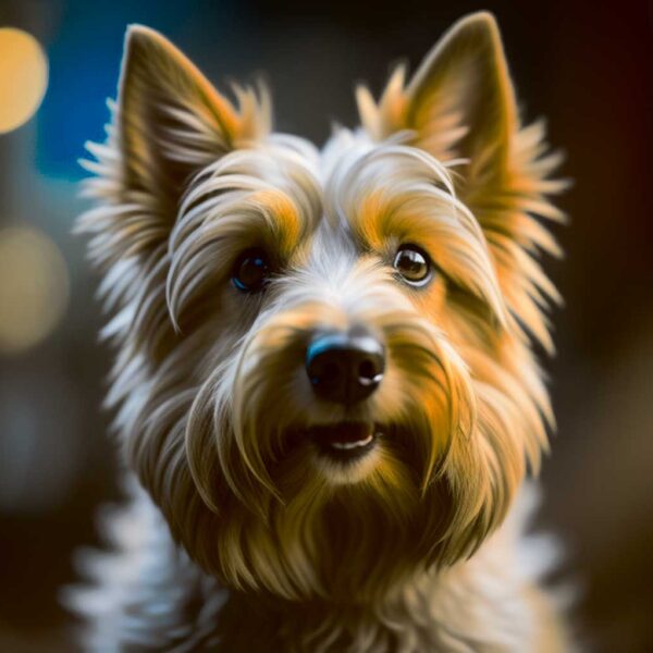 Charming portrait of an Australian Terrier dog, beautifully displayed in an LED Box Frame – a perfect addition to home decor.