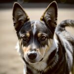 Australian Cattle Dog captured in a stunning portrait, presented in a customizable LED Box Frame for a vibrant and eco-friendly home decor.