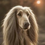 Elegant portrait of an Afghan Hound with long, flowing hair, ideal for display in an LED Box Frame to enhance your home decor.