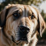 Close-up portrait of an Anatolian Shepherd dog with expressive eyes, displayed in an elegant LED Box Frame.