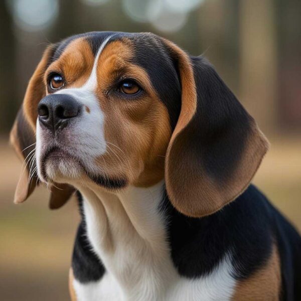 Close-up portrait of a Beagle dog with a soft background, displayed in an eco-lit LED Box Frame.