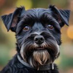 A close-up of a Schnauzer dog with an adorable expression, captured in nature and enhanced with an eco-lit LED Box Frame for a unique, energy-efficient display.
