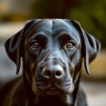 Close-up portrait of a Labrador dog in an energy-efficient LED box frame, perfect for home decor.