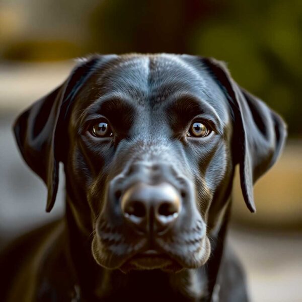 Close-up portrait of a Labrador dog in an energy-efficient LED box frame, perfect for home decor.