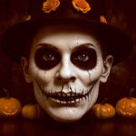 Halloween LED Box Frame 01 – Pumpkin Skull Gentleman